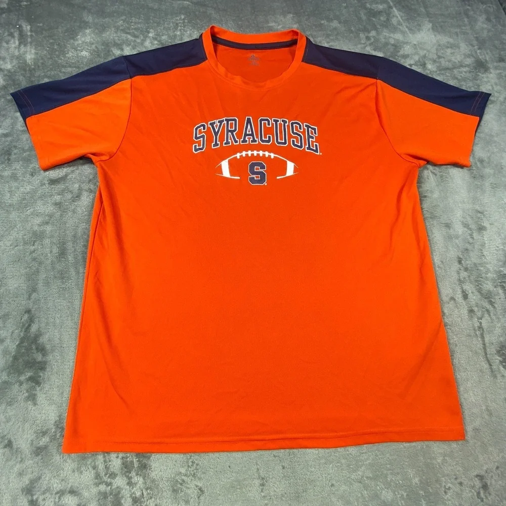 Syracuse Orange Workout Shirt Mens XL Two Tone Short Sleeve Wick Gym Active